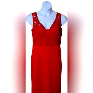 NWT grace Karin brand new Red cocktail dress with lace detail on bust. Size M